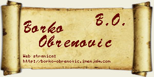 Borko Obrenović vizit kartica